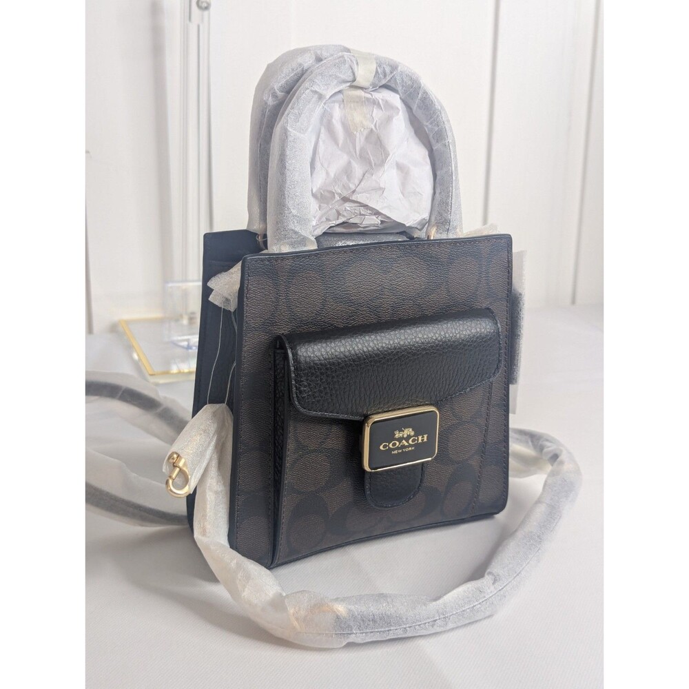 Coach Mini Pepper Crossbody - Brown/Black Signature, NWT - Picture 6 of 6